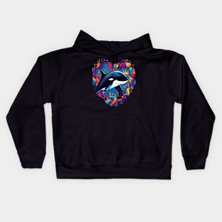 Orca Valentine Day Kids Hoodie